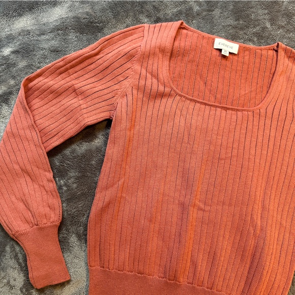 NWOT Free People Spring Light Sweater knit long sleeve Small Dusty Red Orange - Picture 2 of 8